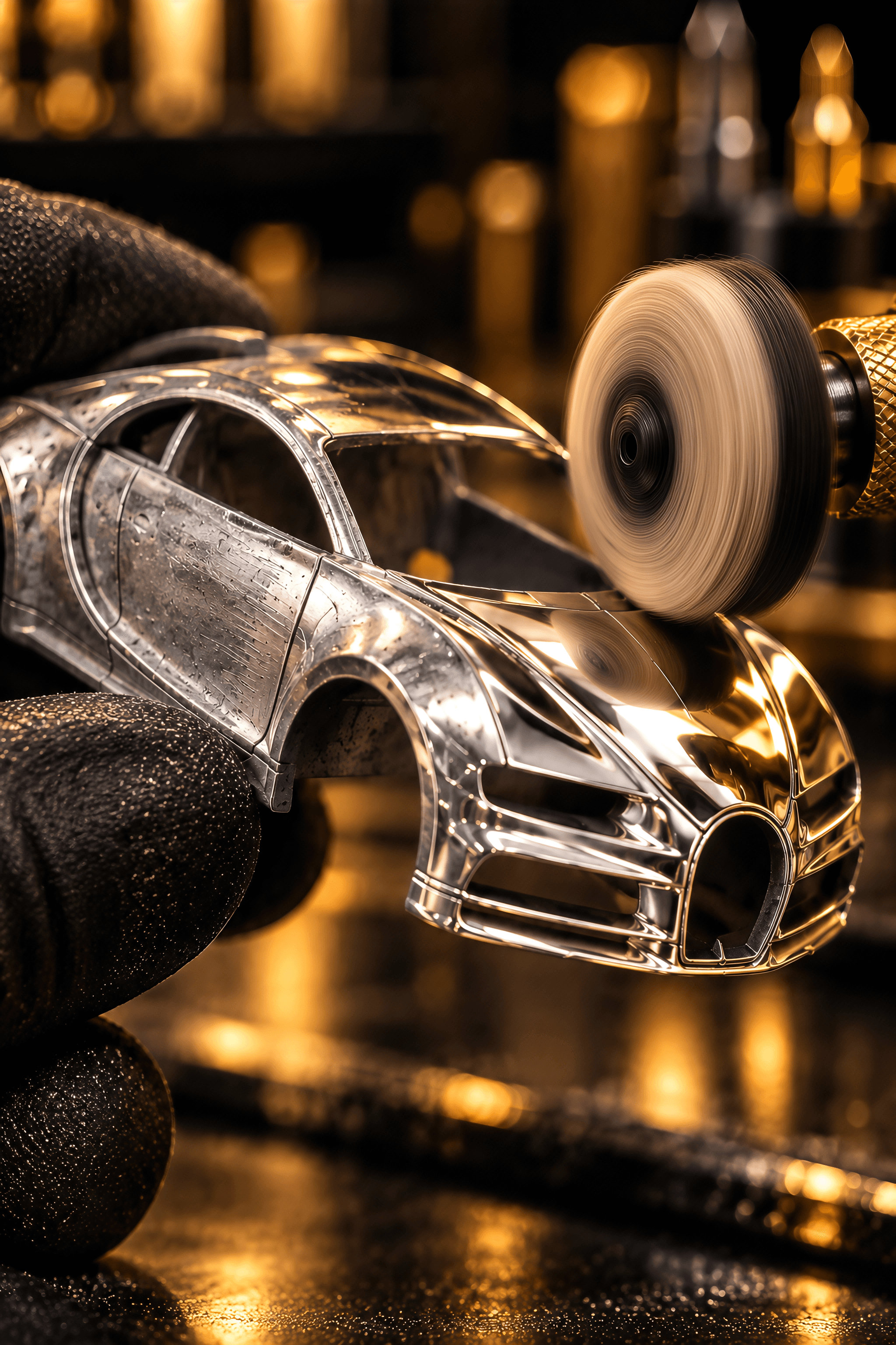 Mirror polishing a 1:64 diecast automobile body